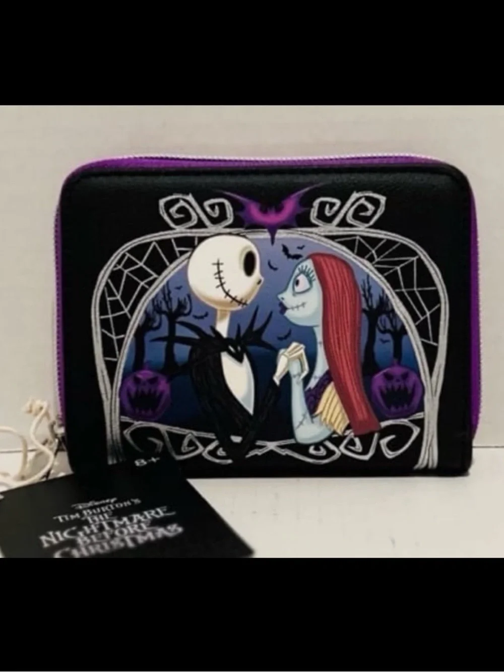 Loungefly Disney NWT NBC Jack & Sally Pumpkin Frame Mini Backpack & Wallet